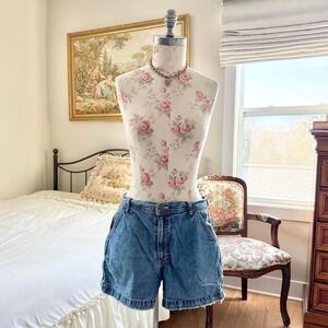 90s blue denim shorts Dungarees size 14